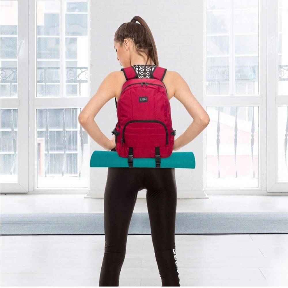 NWTS***LISH Vinyasa Yoga Mat Backpack / Maroon